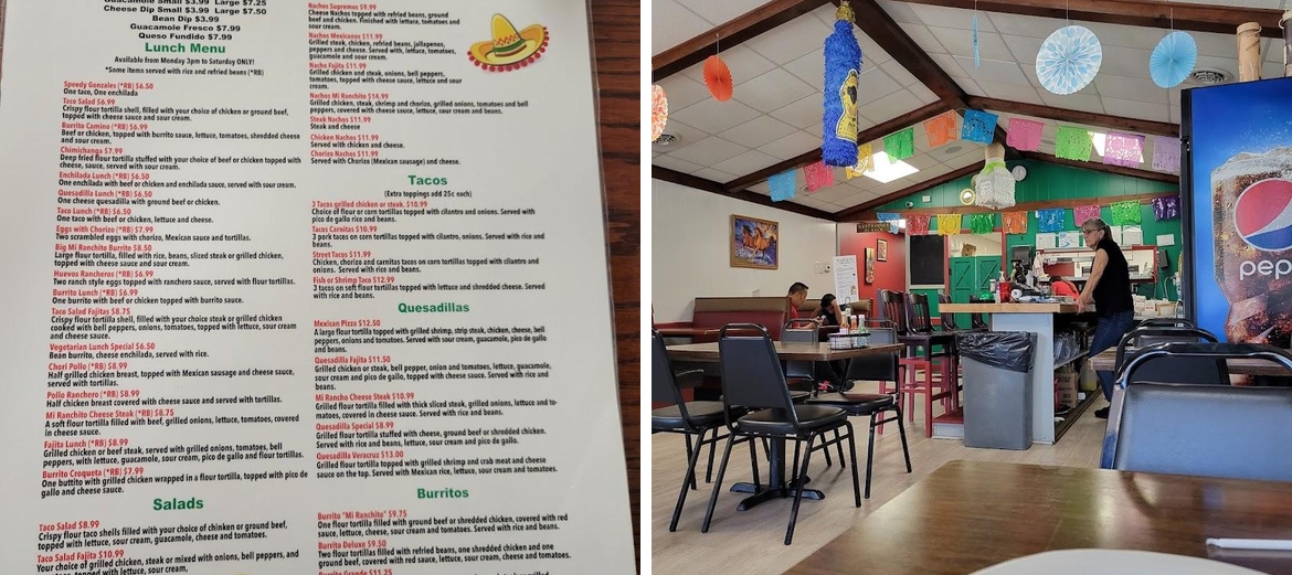 Mi Ranchito Menu