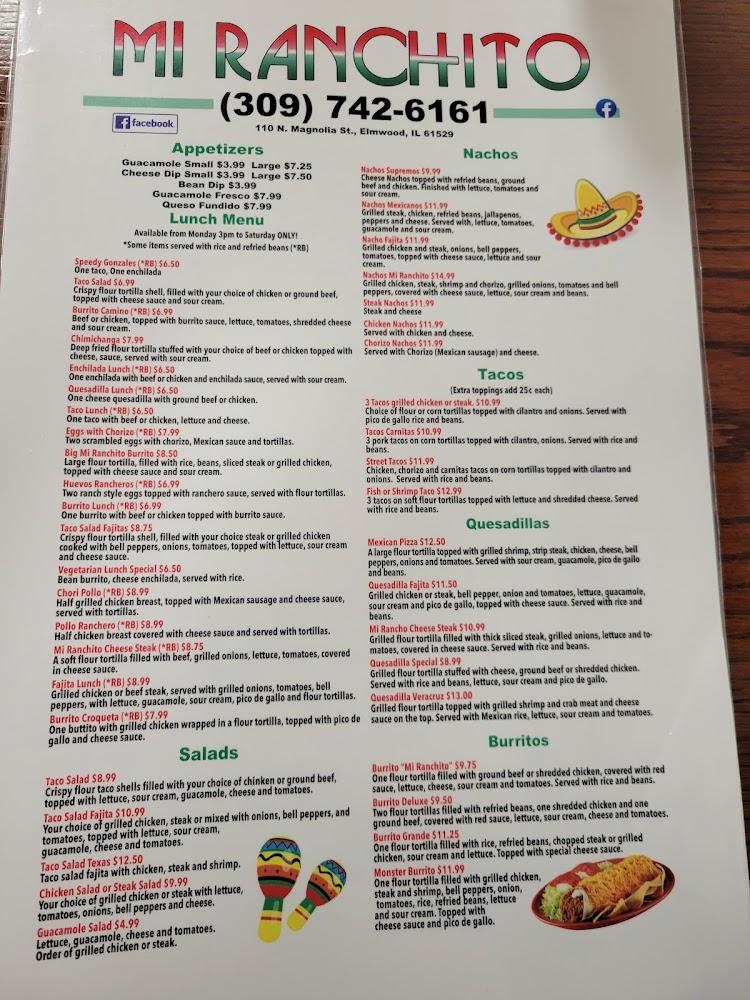 Mi Ranchito Menu image 1